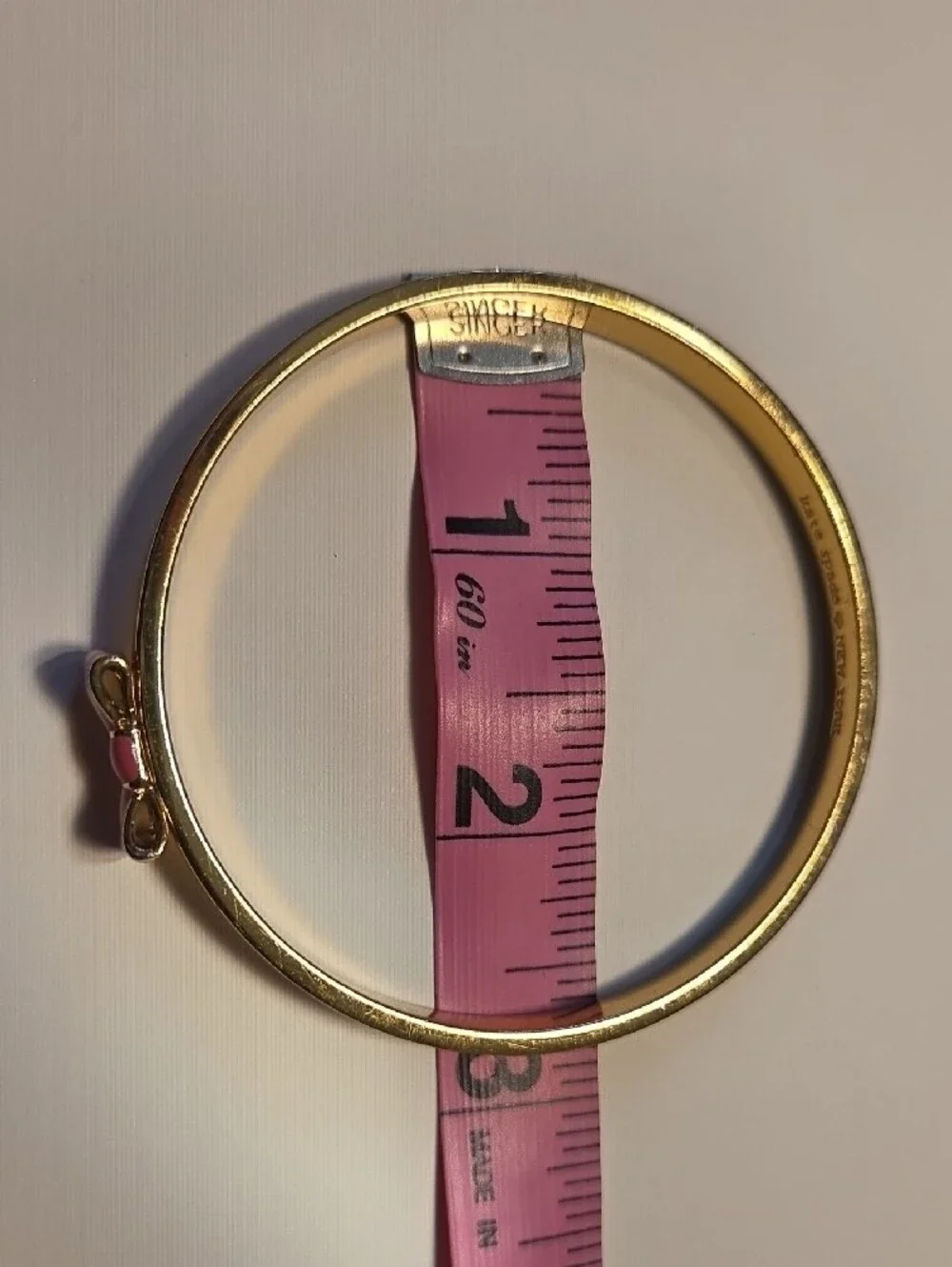 Kate Spade Set Pink Enamel Bow Necklace & Bangle Set